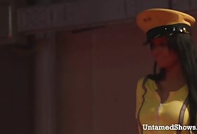 巨乳のハチミツと雄鶏にギャグ